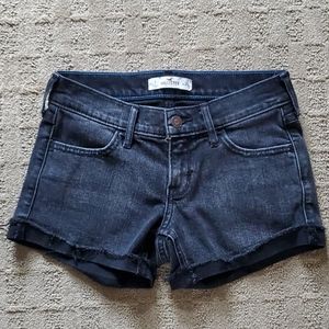 Hollister black denim shorts